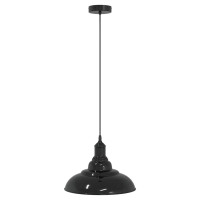 Produktbild för Taklampa höjdjusterbar E27 svart Ø 31 cm metall