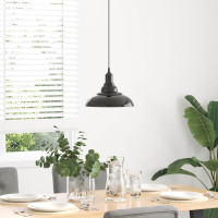 Produktbild för Taklampa höjdjusterbar E27 svart Ø 31 cm metall