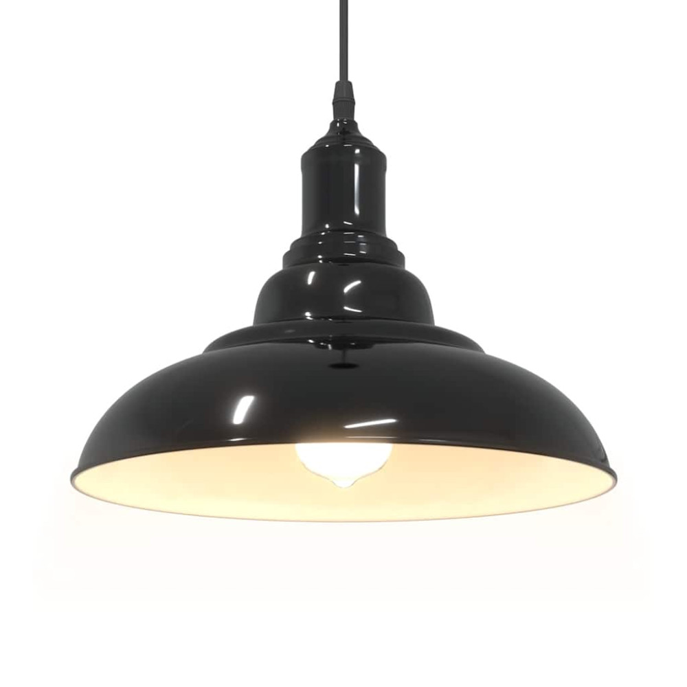Produktbild för Taklampa höjdjusterbar E27 svart Ø 31 cm metall