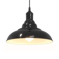 Produktbild för Taklampa höjdjusterbar E27 svart Ø 31 cm metall