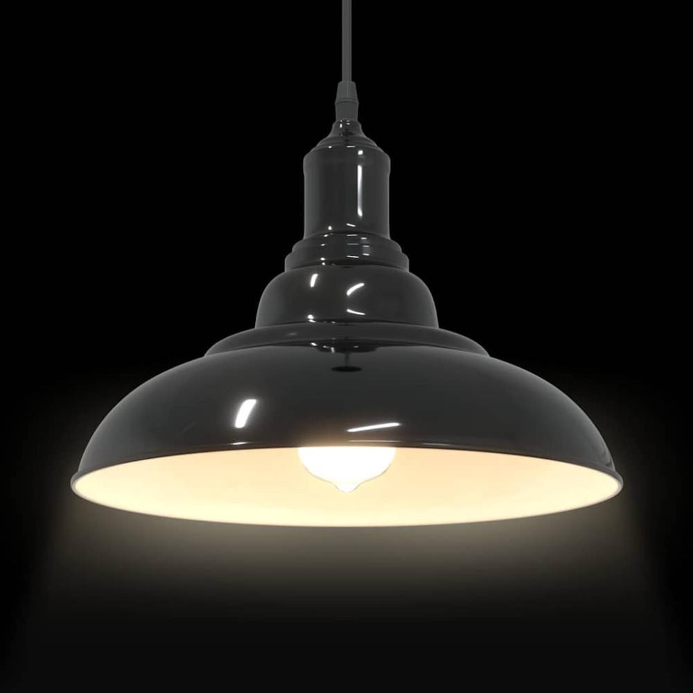 Produktbild för Taklampa höjdjusterbar E27 svart Ø 31 cm metall