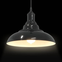 Produktbild för Taklampa höjdjusterbar E27 svart Ø 31 cm metall