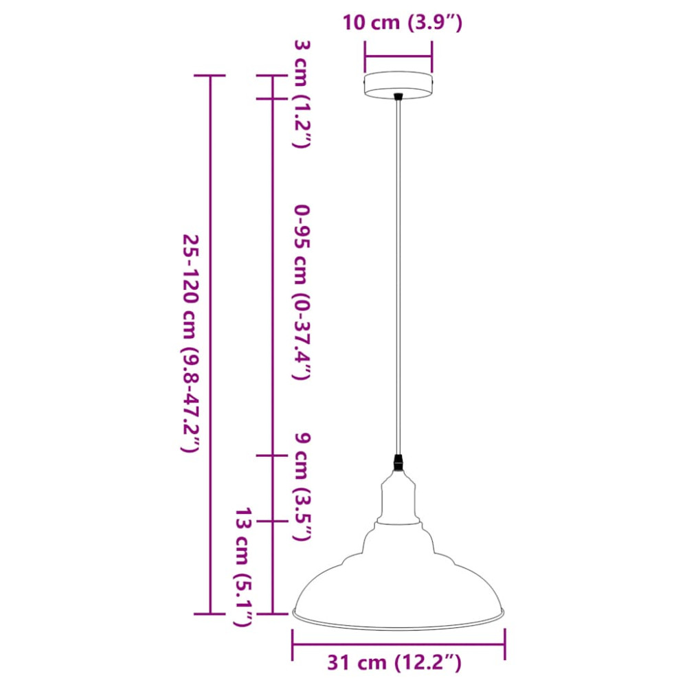 Produktbild för Taklampa höjdjusterbar E27 glans grön Ø 31 cm metall