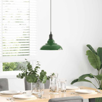 Produktbild för Taklampa höjdjusterbar E27 glans grön Ø 31 cm metall