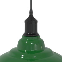 Produktbild för Taklampa höjdjusterbar E27 glans grön Ø 31 cm metall