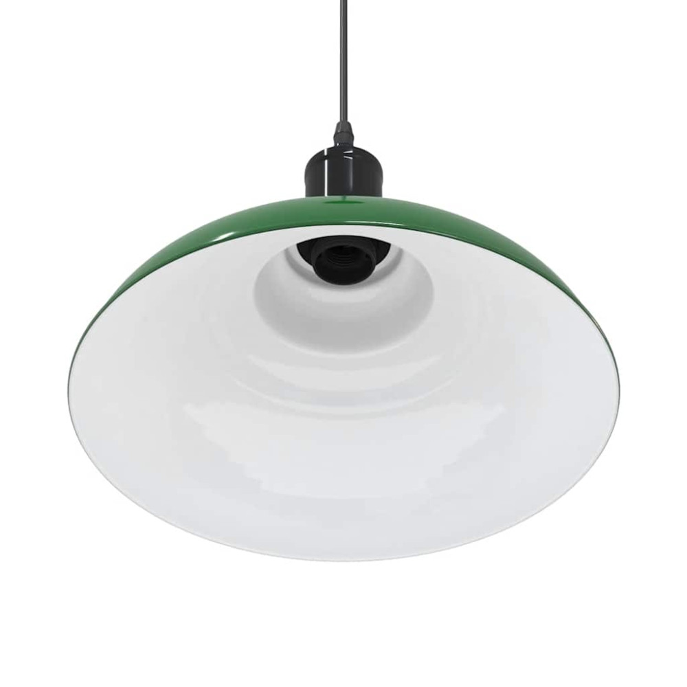 Produktbild för Taklampa höjdjusterbar E27 glans grön Ø 31 cm metall