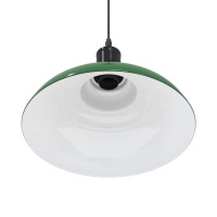 Produktbild för Taklampa höjdjusterbar E27 glans grön Ø 31 cm metall