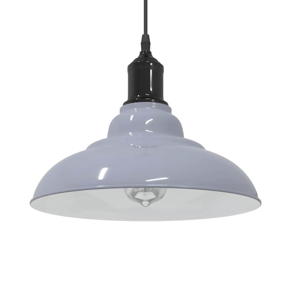 Produktbild för Taklampa höjdjusterbar E27 glansgrå Ø 31 cm metall