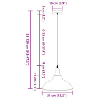 Produktbild för Taklampa höjdjusterbar E27 glansgrå Ø 31 cm metall