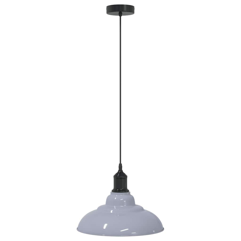 Produktbild för Taklampa höjdjusterbar E27 glansgrå Ø 31 cm metall