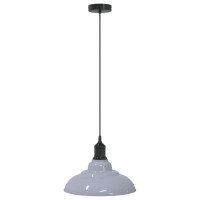 Produktbild för Taklampa höjdjusterbar E27 glansgrå Ø 31 cm metall