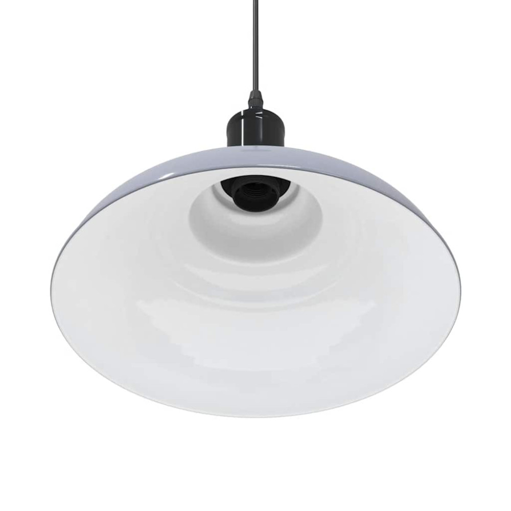 Produktbild för Taklampa höjdjusterbar E27 glansgrå Ø 31 cm metall