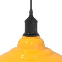 Produktbild för Taklampa höjdjusterbar E27 glans gul Ø 31 cm metall