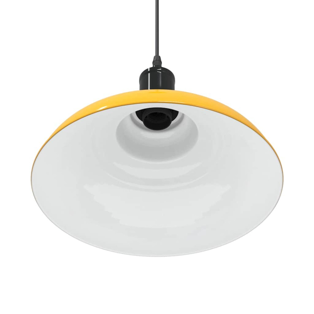 Produktbild för Taklampa höjdjusterbar E27 glans gul Ø 31 cm metall