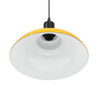 Produktbild för Taklampa höjdjusterbar E27 glans gul Ø 31 cm metall