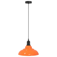 Produktbild för Taklampa höjdjusterbar E27 glans orange Ø 31 cm metall