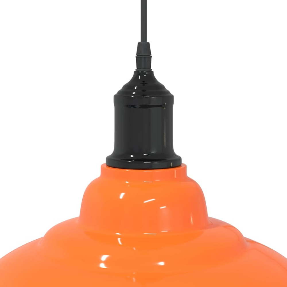 Produktbild för Taklampa höjdjusterbar E27 glans orange Ø 31 cm metall