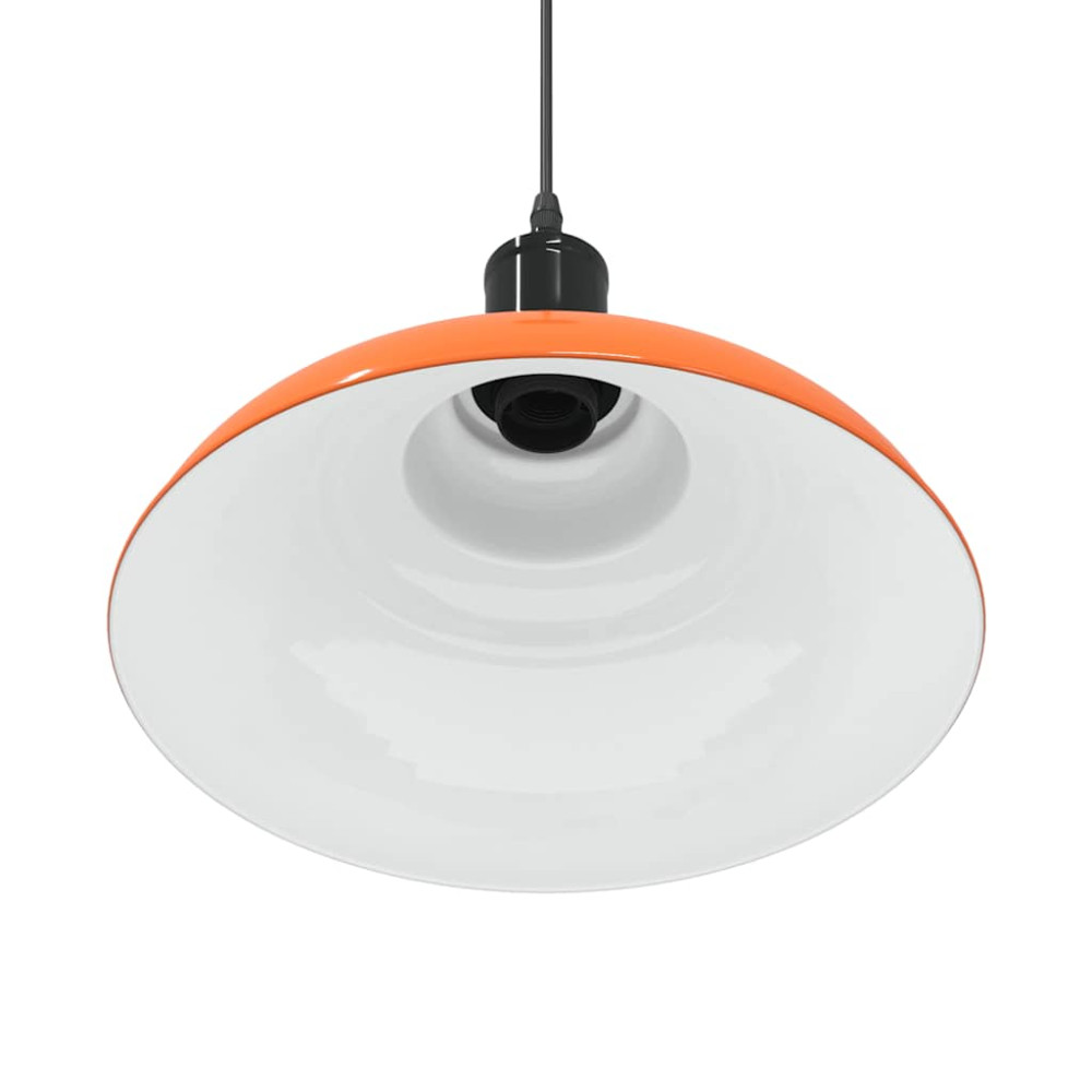 Produktbild för Taklampa höjdjusterbar E27 glans orange Ø 31 cm metall