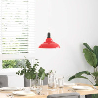 Produktbild för Taklampa höjdjusterbar E27 glans röd Ø 31 cm metall