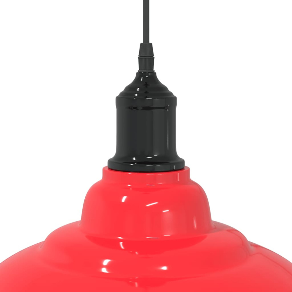 Produktbild för Taklampa höjdjusterbar E27 glans röd Ø 31 cm metall