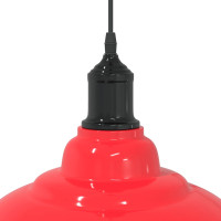 Produktbild för Taklampa höjdjusterbar E27 glans röd Ø 31 cm metall