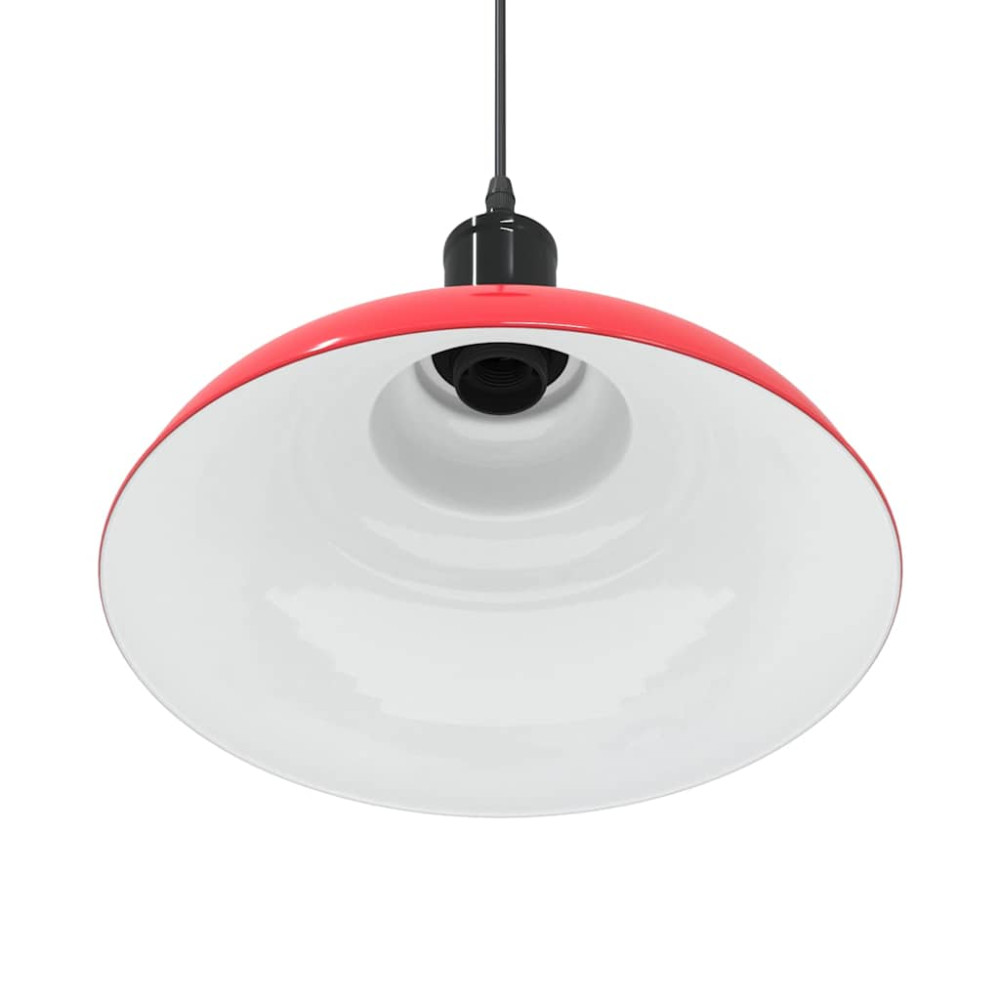 Produktbild för Taklampa höjdjusterbar E27 glans röd Ø 31 cm metall