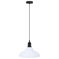 Produktbild för Taklampa höjdjusterbar E27 glans vit Ø 31 cm metall