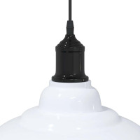 Produktbild för Taklampa höjdjusterbar E27 glans vit Ø 31 cm metall