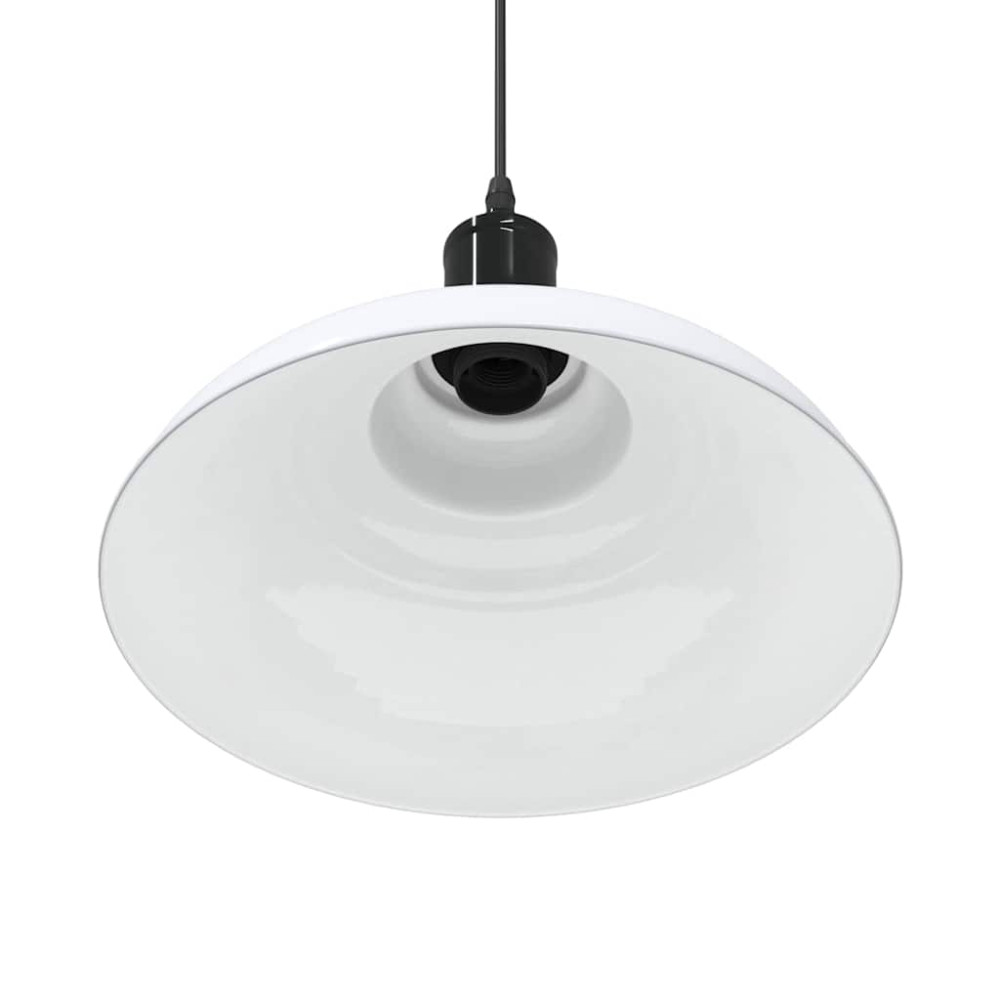 Produktbild för Taklampa höjdjusterbar E27 glans vit Ø 31 cm metall