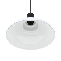 Produktbild för Taklampa höjdjusterbar E27 glans vit Ø 31 cm metall