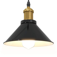 Produktbild för Pendellampa höjdjusterbar E27 blank svart Ø 22 cm metall