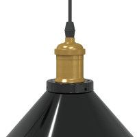 Produktbild för Pendellampa höjdjusterbar E27 blank svart Ø 22 cm metall