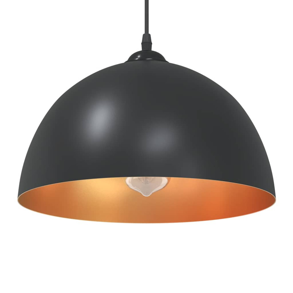 Produktbild för Pendellampa 2 st höjdjusterbar E27 svart Ø 30 cm metall