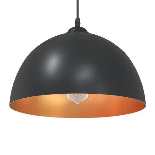 vidaXL Pendellampa 2 st höjdjusterbar E27 svart Ø 30 cm metall