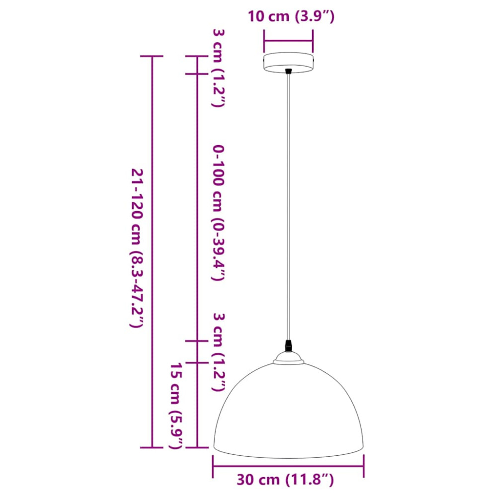 Produktbild för Pendellampa 2 st höjdjusterbar E27 svart Ø 30 cm metall