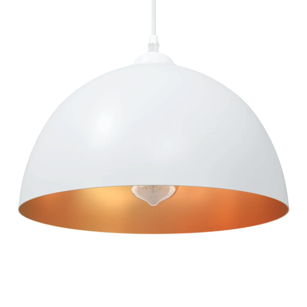 Produktbild för Pendellampa 2 st höjdjusterbar E27 vit Ø 30 cm metall