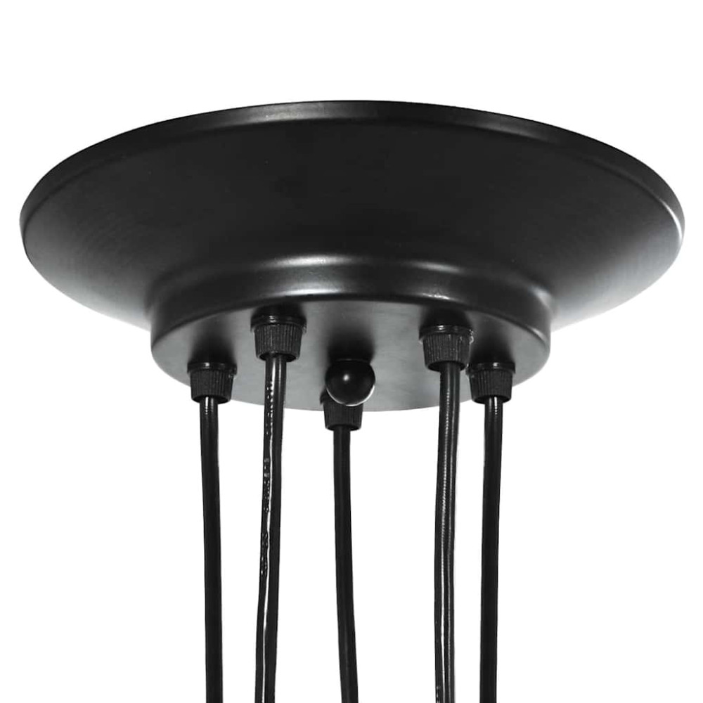 Produktbild för Pendellampa med 5 lamphållare E27 svart metall