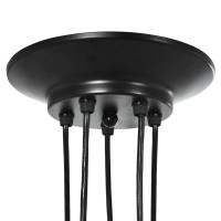 Produktbild för Pendellampa med 5 lamphållare E27 svart metall