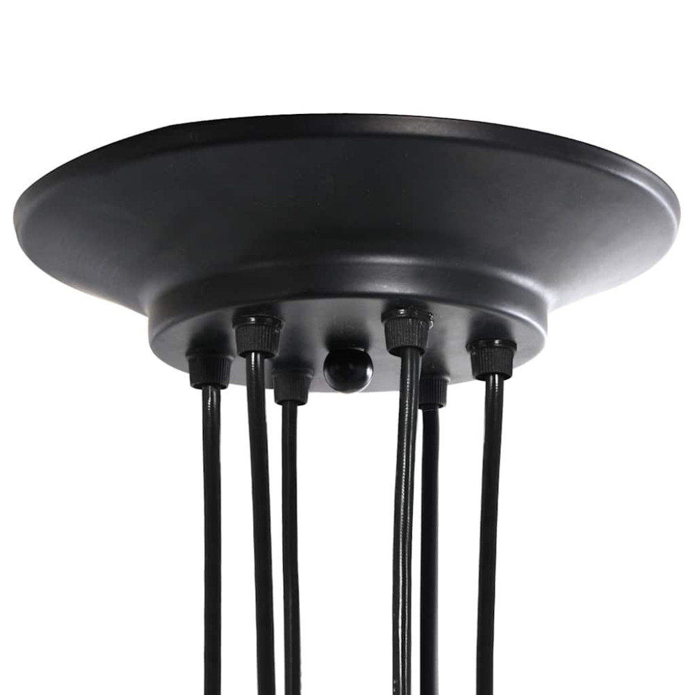Produktbild för Pendellampa med 6 lamphållare E27 svart metall