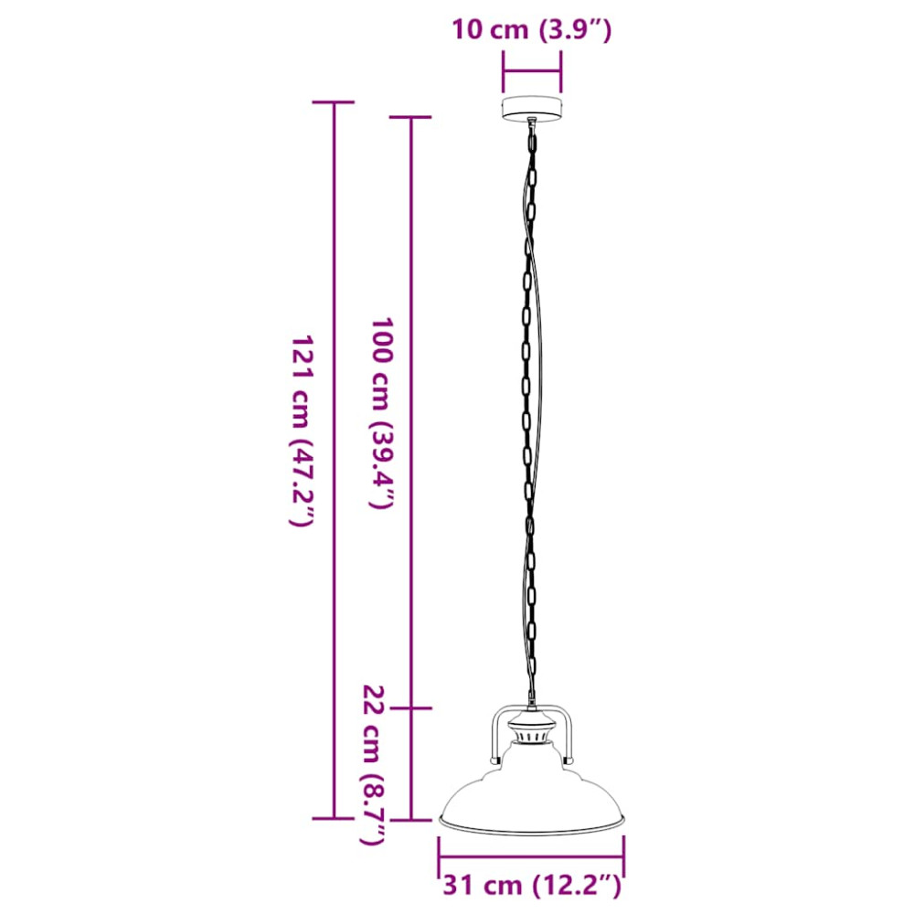 Produktbild för Taklampa E27 svart Ø 31 cm järn