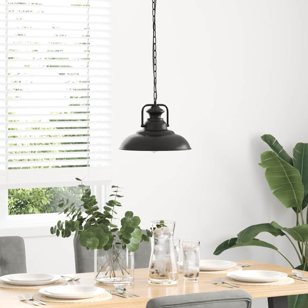Produktbild för Taklampa E27 svart Ø 31 cm järn