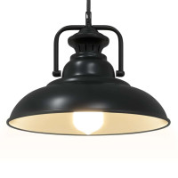 Produktbild för Taklampa E27 svart Ø 31 cm järn