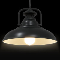 Produktbild för Taklampa E27 svart Ø 31 cm järn