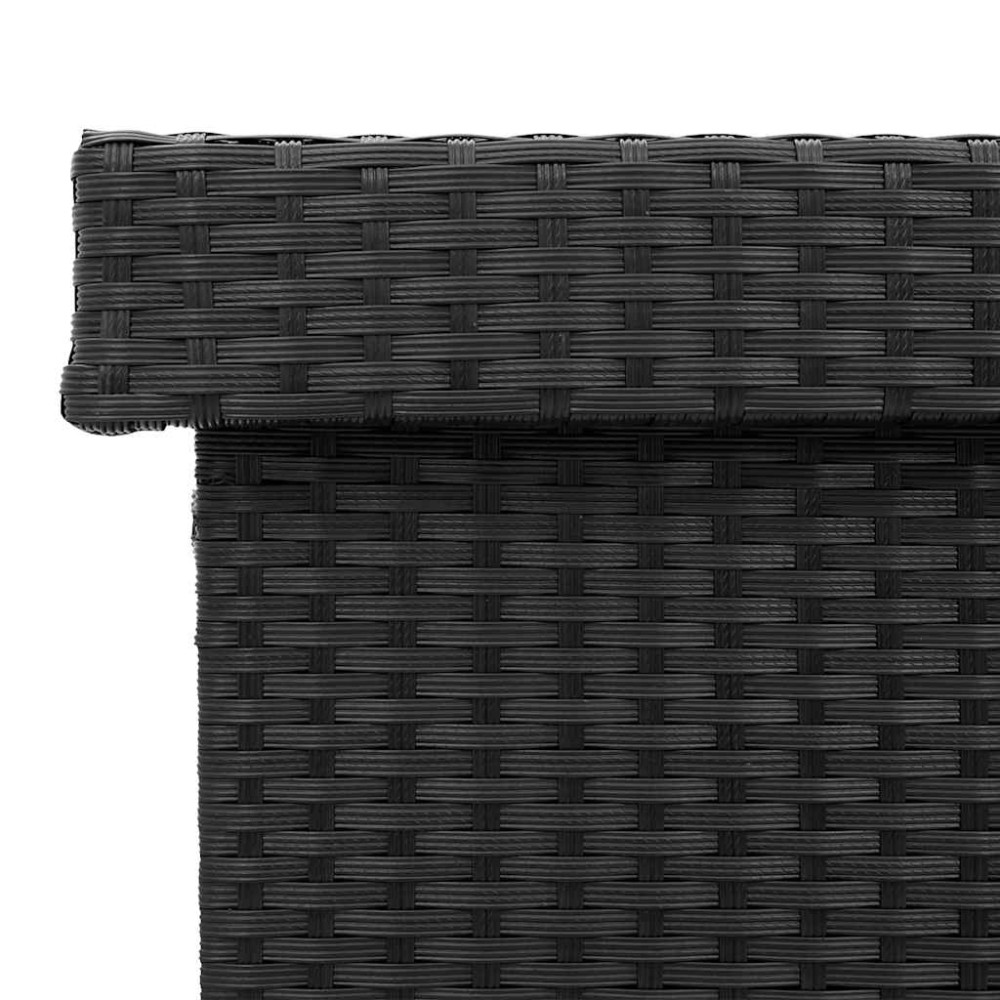 Produktbild för Trädgårdslåda med hjul svart 110x55x73 cm konstrotting