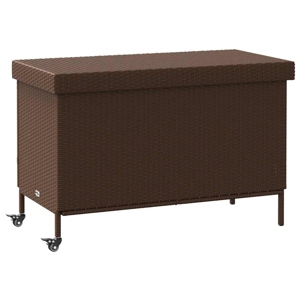 Produktbild för Dynbox på hjul brun 110x55x73 cm konstrottning