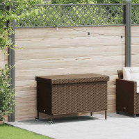 Produktbild för Dynbox på hjul brun 110x55x73 cm konstrottning