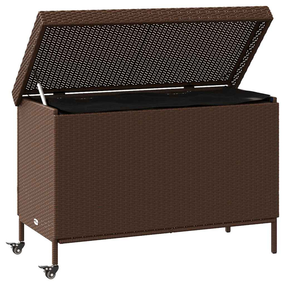 Produktbild för Dynbox på hjul brun 110x55x73 cm konstrottning