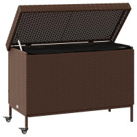 Produktbild för Dynbox på hjul brun 110x55x73 cm konstrottning
