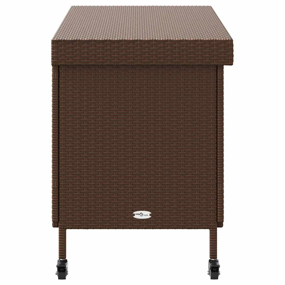 Produktbild för Dynbox på hjul brun 110x55x73 cm konstrottning