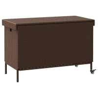 Produktbild för Dynbox på hjul brun 110x55x73 cm konstrottning
